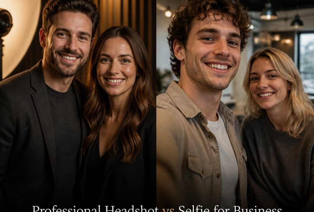 Professional Headshot vs Selfie for Business